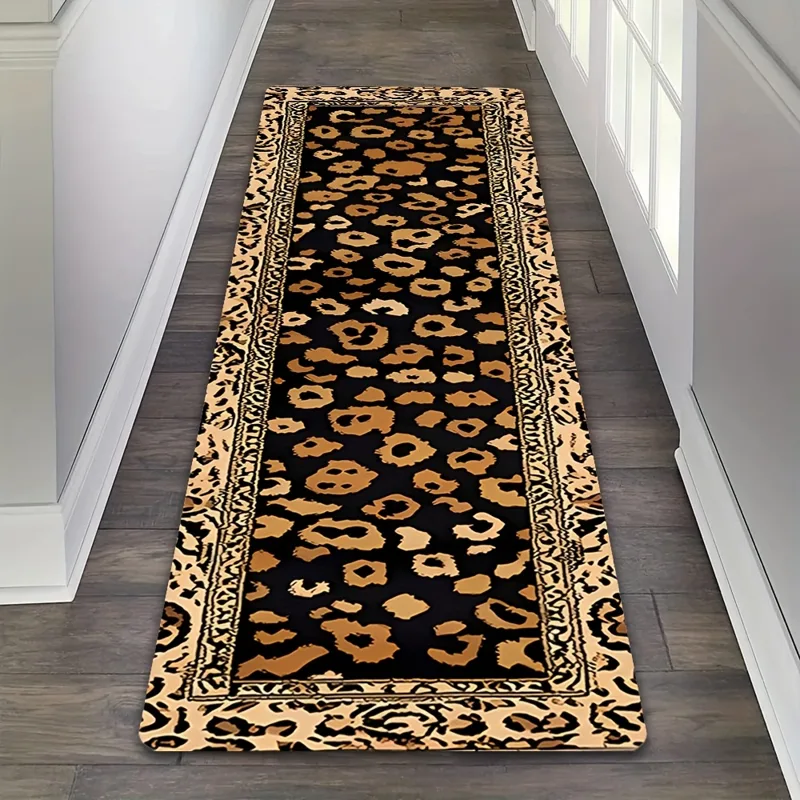 Commercial Printing Supplies - Karpet Panjang Motif Leopard dengan Pinggiran,