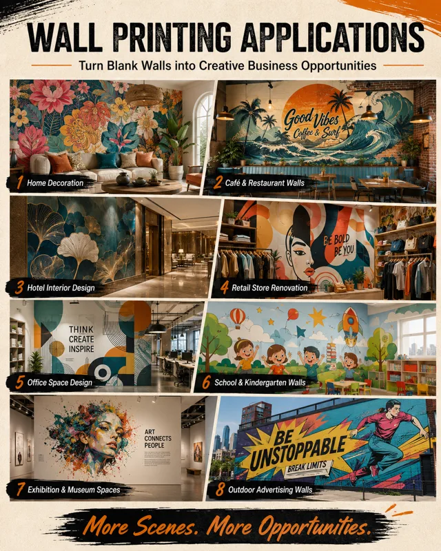 Mesin Printer Dinding UV Inkje - Commercial Wall Printing Machine ulasan dan harga