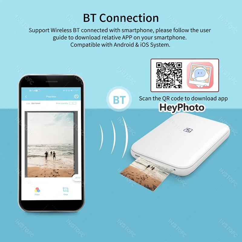 Mesin cetak Bluetooth Wifi sak - Commercial Photo Printer ulasan dan harga